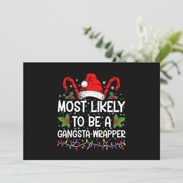 Invitation Plus Susceptible D'être un Gangsta Wrapper Noël de (Debout devant)