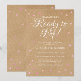 Invitation Plutôt Coeurs Roses Prêts à Pop Baby shower Boho
