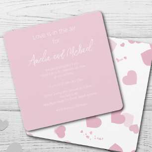 Invitation Plutôt rose Coeur d'amour Confetti Mariage