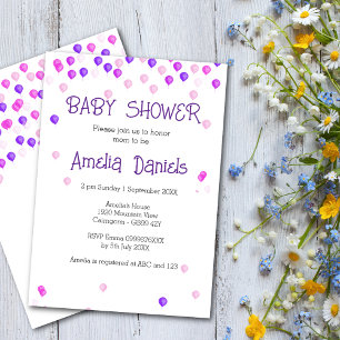 Invitation Plutôt rose violet Baby shower de ballon Invitatio