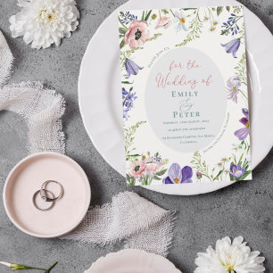 Invitation Plutôt Violet Rose Rose Flore Mariage Frontière In