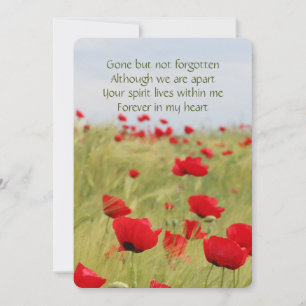 Invitation Poche mémorial Keepsaké Rouge Poppies Fleur