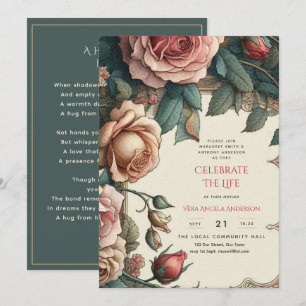 Invitation Poème commémoratif de la fête de la vie des Roses