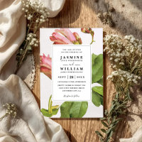 Poésie botanique code QR mariage floral rustique