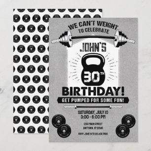 Invitation Poids Exercice Fitness Crossfit 30e anniversaire