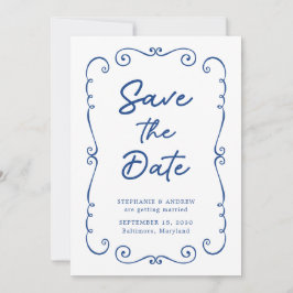 Invitation Poignée main Doodle Bordure Mariage Enregistrer la