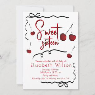 Invitation Poignées à la main whimsy joueuse cerise doux 16