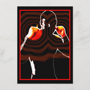 Invitation poings de la boxe du feu