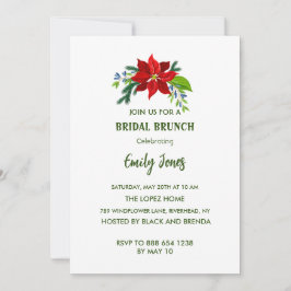 Invitation Poinsettia rouge, Brunch nuptial