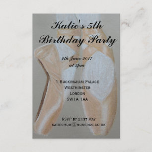 Invitation Pointe ballet chaussures de fête