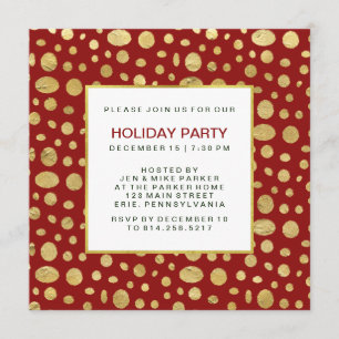 Invitation pointillée de fête de Noël d'or sur le