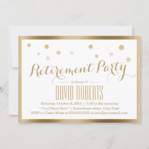 Invitation Points Confetti Cadrés Or Moderne
