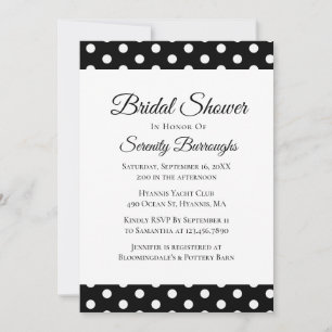 Invitation Points Cute Mariage Noir Blanc Fête de Mariée