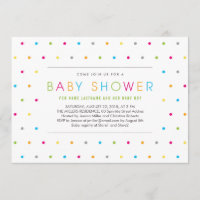 Points de couleur Moderne propre Baby shower neutr