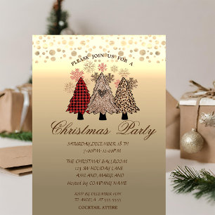 Invitation Points de Pins Cool Soirée de Noël d'entreprise