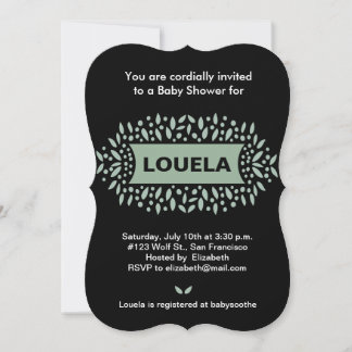 Invitation points et baby shower feuille