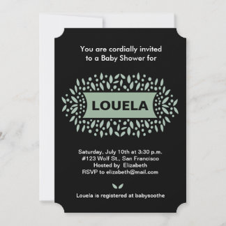 Invitation points et baby shower feuille