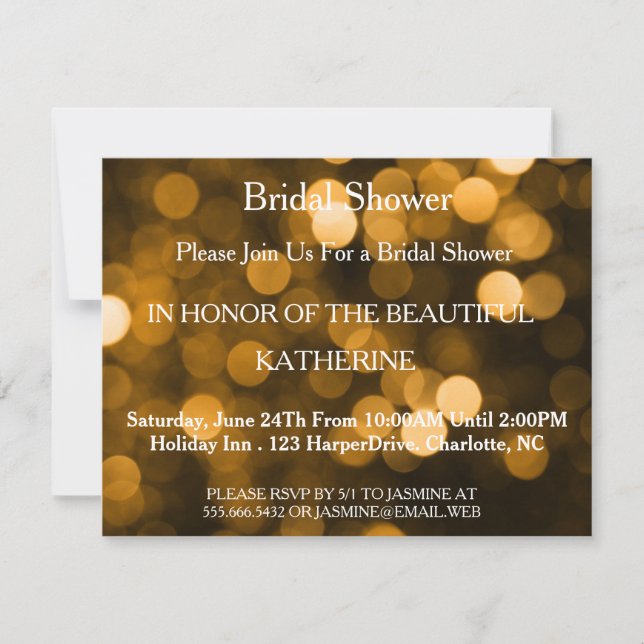 Invitation Points Faux Gold Glittering Fab Confetti Sparkles (Devant)