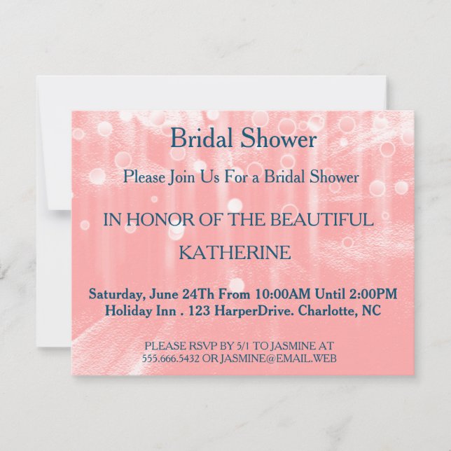 Invitation Points Faux Pink Glittering Fab Confetti Sparkles (Devant)