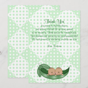 Invitation Pois de jumeaux de Merci de baby shower dans une