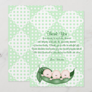 Invitation Pois de triplets de Merci de baby shower dans une