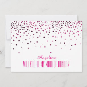 Invitation Pois roses Seras-tu ma MAIN D'HONNEUR ?