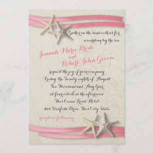 Invitation Poisson étoilée et ruban rose