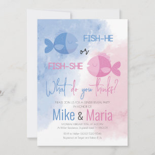 Invitation Poisson-il ou poisson-elle sexe révéler l'invitati
