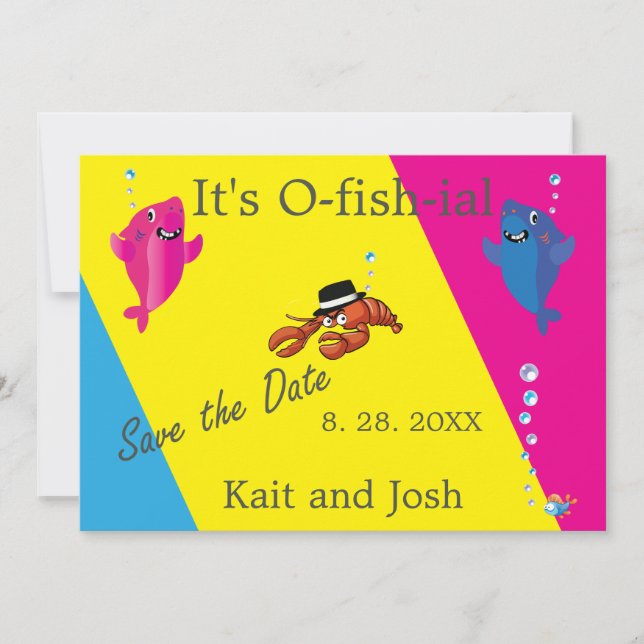 Invitation Poisson Thème Homard Homard Mariage (Devant)