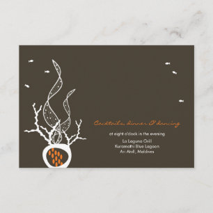 Invitation Poissons S'embrassant Coraux Plage Mariage Fantais