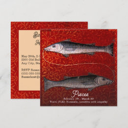 Invitation Poissons signe Zodiaque Poisson fête d'anniversair