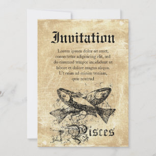 Invitation Poissons Zodiac vintages