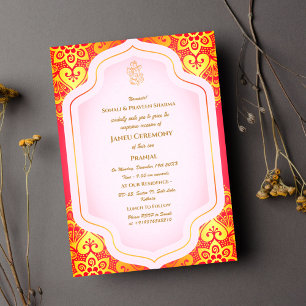 Invitation Poite Janeu Upanayanam Fil Hindou Bleu Or