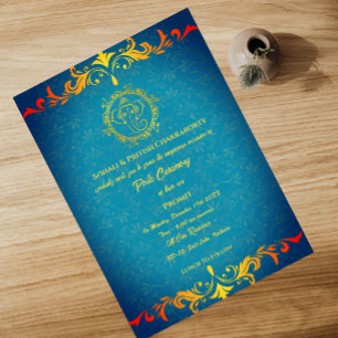 Invitation Poite Janeu Upanayanam Hindu Saint Thread Floral