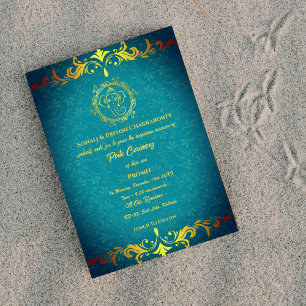 Invitation Poite Janeu Upanayanam Hindu Saint Thread Floral