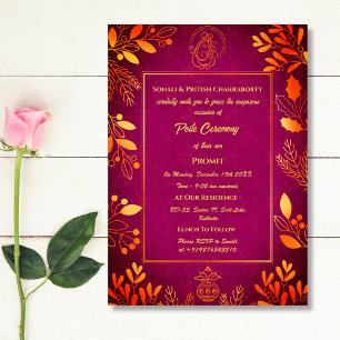 Invitation Poite Janeu Upanayanam Hindu Saint Thread Floral