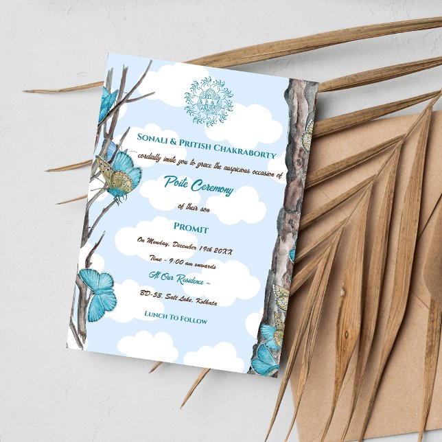 Invitation Poite Janeu Upanayanam Hindu Saint Thread Papillon (Créateur téléchargé)