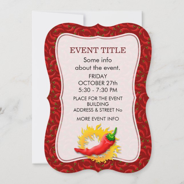 Invitation Poivre avec flamme (Dos)