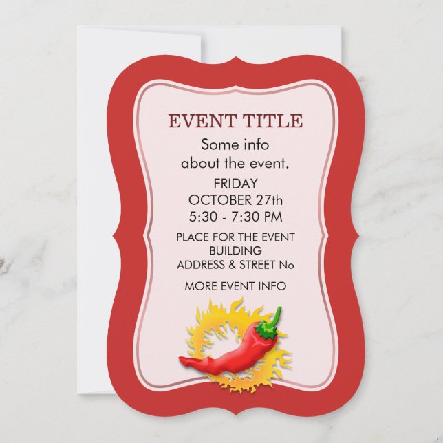 Invitation Poivre avec flamme (Dos)