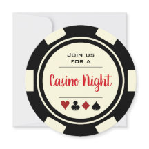Poker Chip Black White Casino Nuit Anniversaire