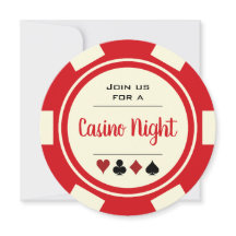 Poker Chip Red Hors White Casino Nuit Anniversaire