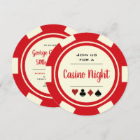 Poker Chip Red Hors White Casino Nuit Anniversaire