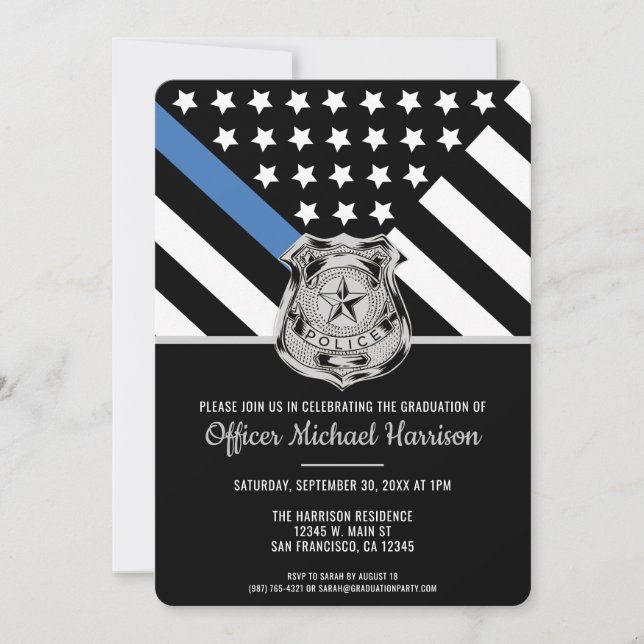 Invitation Police Academy Police Law Enforcement Party (Devant)