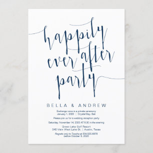 Invitation Police bleu marine moderne modifiable, Elopement M