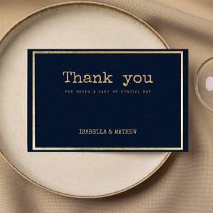 Invitation Police bleu marine or machine à écrire police Merc