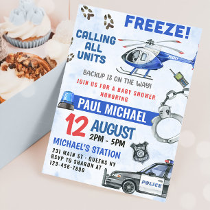 Invitation Police Boy Baby shower Party