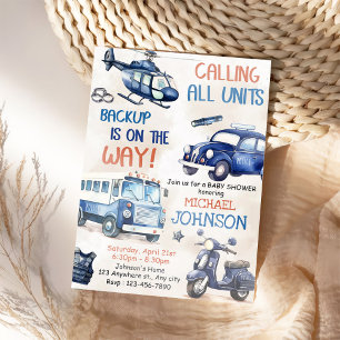 Invitation Police Boy Baby shower Party