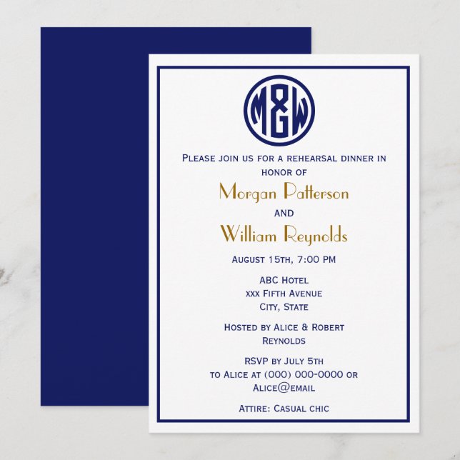 Invitation Police do-it-yourself BG du cercle de la marine bl (Devant / Derrière)