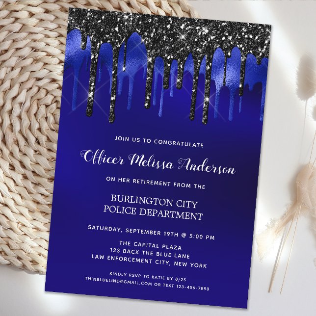 Invitation Police Elégant Police Retraite (Créateur téléchargé)