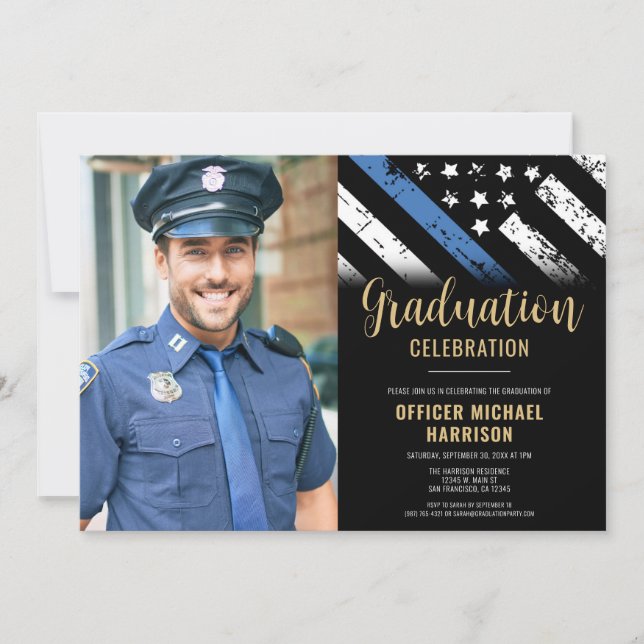 Invitation Police Graduation Party Police Application de la l (Devant)